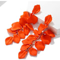 Miniatyrbild 5 av 5: Just Follow Långa Akryl Ros Blad Örhängen Dangle Överdrivna Blomma Örhängen Drop Statement Floral Tassel Örhängen, Orange