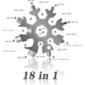 Miniatyrbild 2 av 5: 18-i-1 Snowflake Multiverktyg för Utomhus, Bärbar Nyckelring, Snowflake