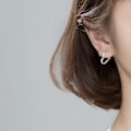 Miniatyrbilde 2 av 5: 925 Sterling Sølv 1,6 cm Hjerte Hoops Ørepynt for Kvinner Teen Hjerte Ørepynt Huggie Søt Kjærlighet Hjerte Ørepynt