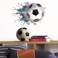 Miniatyrbillede 4 af 5: 1 stk. 3D fodbold vægklistermærker, drenges soveværelse fodbold klistermærker