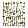 Miniatyrbillede 1 af 4: 50 stk Store Antik Bronze Skeletnøgler Rustik Nøgle til Bryllup D