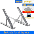 Miniatyrbild 2 av 5: Justerbart Ergonomiskt Hopfällbart Portabelt Skrivbordsställ i Aluminium för HP, Dell 9-17” Laptops, Laptopställ (Silverfärgad)