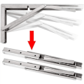 Miniatyrbillede 3 af 4: Foldbar Beslag, Sæt af 2 Stykker Rustfrit Stål Foldbar