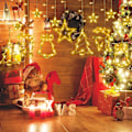 Miniatyrbillede 1 af 5: Lysgardin - 3,5M Udendørs Juledekoration 90 LED 8 Tilstande
