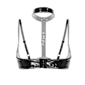 Miniatyrbild 3 av 5: Kvinnors Wet Look Lackläder Lingerie Halterneck Justerbar Sp