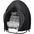 Miniatyrbild 1 av 5: Patio Egg Chair-överdrag, 91x80 tum, Extra stort dubbel äggstolsöverdrag för utomhusmöbler, Tjockt gungande äggstolsöverdrag