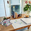 Miniatyrbillede 2 af 5: Etui med stor kapacitet, skoleetui med 3 rum, pennepose, blyantpose til gymnasieelever, drenge, piger, teenagere, gave (sort)