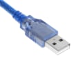 Miniatyrbilde 4 av 5: Høyhastighets gjennomsiktig blå USB 2.0-skriverkabel type A hann til type B hann Dua（1M