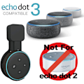 Pikkukuva 4 / 5: 2 kpl Mustaa Seinäkiinnikettä Echo Dot 3:lle, Älykodin Seinäkiinnike