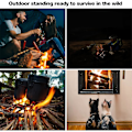 Miniatyrbillede 5 af 5: Fire Stone Flint Magnesium Fire Starter Lighter Kit med træhåndtag Fremstillet traditionel Flint Overlevelsescamping Vandring 2 stk