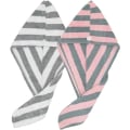 Miniatyrbillede 1 af 5: 2 Pak Tørre Hårhætter (Pink Grå og Grå Hvid) Mikrofiber Hår