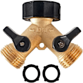 Miniatyrbillede 1 af 5: Messinghave Slange Splitter 2 Vejs, 3/4 Tommer Slangeforbindelse Hane Splitter, Slange Y Splitter, Slangehane Adapter 2 Ventiler med Ekstra Gummiskiver (1)