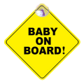 Miniatyrbilde 4 av 5: Baby On Board Bilskilt, 2 stk 12x12cm med Dobbel