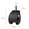 Miniatyrbilde 2 av 5: 5 stk Kontorstol 360° Svingbar Hjul Design Dobbelt Hjul Sving