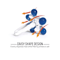 Miniatyrbild 3 av 4: Paket med 30 små glaspärlor i daisyblommaform, premiumkvalitet handgjorda