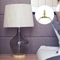 Miniatyrbillede 5 af 5: 4-delt lampeskærm lamp top, massiv messingfinish til armatur, 1 tomme gevindlampe