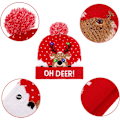 Miniatyrbilde 3 av 5: 2 stk LED-lysende julehattlys skjerfsett Juleblinkende Beanie Cap Strikket skjerf til juleferie P