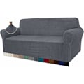 Miniatyrbilde 1 av 4: Grå 3-seters moderne sofaovertrekk, Jacquard, elastisk, for stue, ideelt som beskyttelse mot hunder og kjæledyr