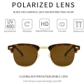 Pikkukuva 2 / 4: Retro Round Semi Rimless Polarisoivat Aurinkolasit UV-Suojalla
