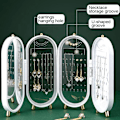 Miniatyrbillede 3 af 5: 1 stk (Hvid) Øreringsholder med Spejl, Foldsbar Ørerings