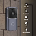 Miniatyrbillede 1 af 4: (Sort) To-vejs lyd, HD-video, bevægelses- og ringe-app-alarmer, nem opsætning, vejrbestandig og Alexa-aktiveret kablet eller trådløs