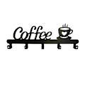 Miniatyrbild 1 av 5: Väggmonterad kaffekoppshållare (4 krokar), kök eller kaffebar dekor skylt, för kaffekopphängare display och arrangör