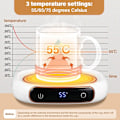 Miniatyrbild 2 av 5: Smarta Muggvärmar för Skrivbord Elektriska Kaffe Muggvärmar Ljusvärmare med 3 Temperaturinställningar 25W Dryckes Term