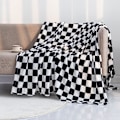 Miniatyrbillede 1 af 5: Buffalo Plaid Fleece Tæppe (70*140cm, Sort) - Plaid Flannel Tæppe