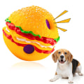 Miniatyrbilde 1 av 5: 1 stk Interaktiv Burger Hundeleketøy Baller Morsomme Smiley Baller Kjæledyrleker