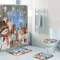 Merry Christmas Duschdraperi Set med 4 delar inklusive halkfri Matta