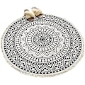 Pikkukuva 1 / 4: Pyöreät matot, pyöreät alueen matot, raidallinen, liukumaton, käsin kudottu, helppohoitoinen puuvillamatto boheemi mandala-kuviolla 90cm