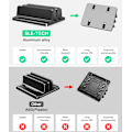 Miniatyrbillede 4 af 5: Vertikal bærbar computer stand - SPACEMax justerbar GRIPLock Anti-Tip silikone 4 slots aluminium skrivebordsstativ - dobbelt dock stand - 2 telefonslots passer til op til 17,3” bærbare computere, tablets, telefoner - sort