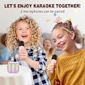 Miniatyrbilde 5 av 5: Trådløs karaoke-mikrofon for barn med 2 mikrofoner, bærbar Bluetooth-karaoke-mikrofon med magisk stemmeveksler og LED-lys HiFi-lydkvalitet Mini Com