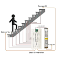 Miniatyrbilde 1 av 5: 32 kanals LED-trappelys PIR-bevegelsessensor kontroller for automatisk trappestige trinn induksjonsstripe kontrollere
