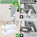Miniatyrbild 3 av 5: (Vit) Vikbart Tablet Stativ Mobiltelefonhållare för Skrivbord