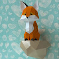 Pikkukuva 5 / 5: 1 kpl Origami-seinäkoriste DIY-seinäpaperi Trophy DIY Papercraft