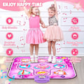 Miniatyrbilde 4 av 5: Dansematte leker for 3 4 5 6 7 8 9 10+ år gamle jenter bursdagsgaver, musikalsk dansematte for barn, dansematte med 6 spillmoduser, innebygd musikk, justerbar