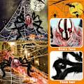 Miniatyrbild 5 av 5: Halloween-dekoration Bar-prydnader hel blomma spindel plysch spindel