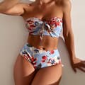 Split bikini med trykk på blå bakgrunn (for 88 - 93 cm) bikini