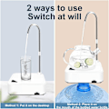 Miniatyrbilde 3 av 5: 1 stk (Hvit) Vannflaskedispenser til skrivebord, USB-lading