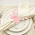 Miniatyrbillede 5 af 5: 40 stk. Rose Laser Udhulede Butterfly Servietringe Reflekterende