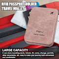 Miniatyrbild 2 av 5: PU-läder RFID-passplånbok - Dragkedjefodral med flera fickor, RFID-blockerande passhållare | Versa