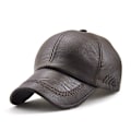 Miniatyrbillede 1 af 5: Mænds Læder Baseball Cap Justerbar Cap Sports Hat Beanie Flat