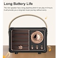 Miniatyrbilde 5 av 5: Retro Bluetooth Høyttaler Trådløs Mini Høyttaler, (Svart)