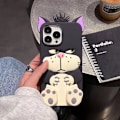 Miniatyrbild 2 av 5: Ny Is Funda De Silicona Lucifer Cat för iPhone 16pro Max, med Stöd