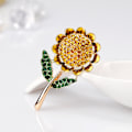 Pikkukuva 3 / 5: Naisten Strassit Auringonkukka Emalipinna Brooch Pin Vaatteet
