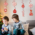 Miniatyrbilde 4 av 5: Julepynt med 12 stk. spiralformede godteri-dekorasjoner