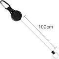 Miniatyrbild 2 av 5: Robust utdragbar nyckelring med 100 cm stålkabel, svart