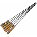 Miniatyrbilde 2 av 2: （42cm 6 stk）Grillspyd i rustfritt stål med trehåndtak for grill