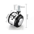 Miniatyrbilde 2 av 5: 4cm 8 stk tunge hjul kontormøbler hjul stumme lenestol stol hjul erstatning svingbar formet stumme hjul stoler spinnhjul nylon tilbehør